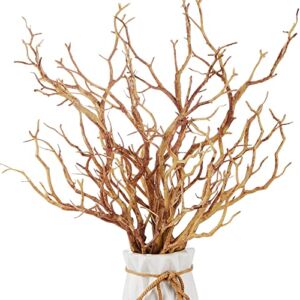 8 Pieces Dried Tree Branches Artificial Antler Branch Manzanita Branches Plastic Tree Branches for Decoration for Christmas Party Various Festivals Home Hotel Decoration (Coffee)