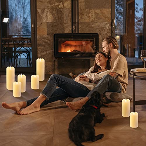 TECHLONG Flickering Flameless Candles with 3D Moving Flame, Last 1000+ Hours Battery Operated Candles with Timer, Ivory Real Wax Pillar Electric LED Candle for Wedding Christmas Party/3″ x 8″ | The Storepaperoomates Retail Market - Fast Affordable Shopping