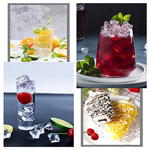 220 Pack Fake Ice Cubes Lemon Slice Cherries Set – Irregular Artificial Acrylic Ice Rocks – Clear Ice Crystals Crushed Ice Lifelike Photography Prop Vase Fillers for Home Decors Wedding Centerpiece | The Storepaperoomates Retail Market - Fast Affordable Shopping