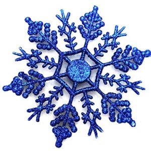 24 Pcs Large Snowflakes Acrylic Sparkling Glitter Snowflake Ornaments for Christmas Tree Home Wedding Party Window Party Decor Winter Decoration,Blue