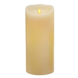 Flameless Candle Battery Operated Electric LED Candle with Remote and Timer,Vanilla Scented Real Wax Pillar Candle with Flickering Dancing Wick,4″x 9″ (10cm*23cm),Ivory