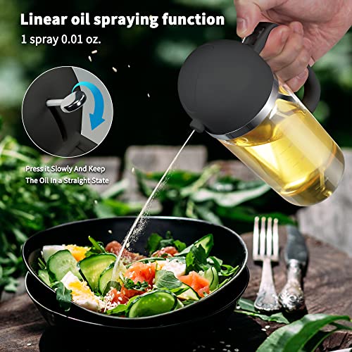 CXINYI 17oz Oil Sprayer for Cooking – 2 in 1 Olive Oil Sprayer and Oil Dispenser – 500ml Oil Spray Bottle with Pourer for Cooking, Kitchen, Salad, Barbecue (Black Pro) | The Storepaperoomates Retail Market - Fast Affordable Shopping