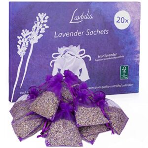 Lavender Sachets for Drawers and Closets: 20 Lavender Bags with Dried Lavender Flowers – Closet Freshener, Closet Scent – Lavender Sachet Bags Lavodia