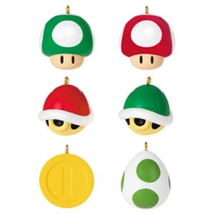 Hallmark Keepsake Miniature Christmas Ornament 2022, Nintendo Super Mario, Mini Set of 6