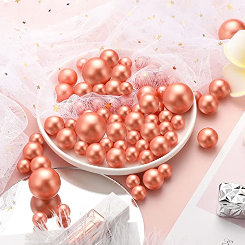 Hicarer 120 Pieces Pearl for Vase Filler Pearls Bead for Vase Makeup Beads for Brushes Holder Assorted Round Faux Pearl Beads for Home Wedding Decor, 14/20/ 30 mm (Rose Gold) | The Storepaperoomates Retail Market - Fast Affordable Shopping