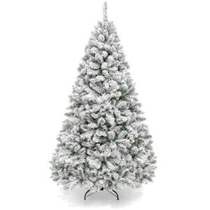 Best Choice Products 7.5ft Premium Snow Flocked Artificial Holiday Christmas Pine Tree for Home, Office, Party Decoration w/ 1,346 Branch Tips, Metal Hinges & Foldable Base