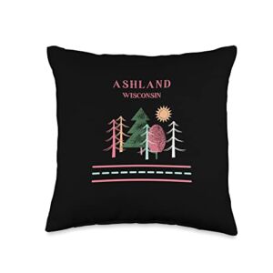 Wisconsin Forest and Land Company Ashland Wisconsin Adventure Throw Pillow, 16×16, Multicolor