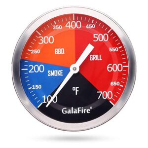 GALAFIRE 3 3/16 Inch BBQ Temperature Gauge for Smoker Wood Charcoal Pit, Large Face Grill Thermometer
