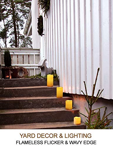 HOME MOST Set of 4 Outdoor LED Pillar Candles with Remote Timer Battery Operated – Outside Waterproof Outdoor Candles with Timer 3×3 3×4 3×5 3×6 – Unscented Flickering Flameless Pillar Candles Outdoor | The Storepaperoomates Retail Market - Fast Affordable Shopping