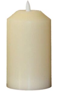 Flameless Light Sensor Night Light Candle with Dusk to Dawn Sensor. 5 inch Ivory Pillar Faux Candle (3×5). Great for Bathroom, or Kids Bedroom.