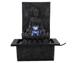 Ashland Buddha LED Tabletop Fountain Dark Gray 10 inches high
