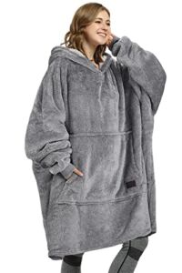 Catalonia Oversized Wearable Blanket Hoodie Sweatshirt, Comfortable Sherpa Lounging Pullover for Adults Men Women Teenagers Wife Girlfriend Gift
