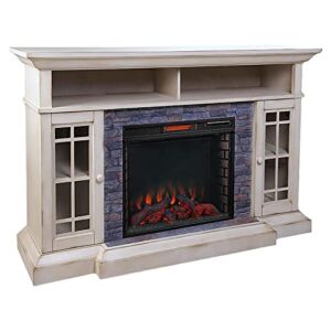 Allen Home Bennett 66 inch Freestanding Electric Fireplace TV Stand – Farmhouse Ivory, ASMM-017-2866-S404-T