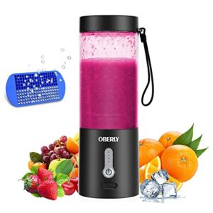 Portable Blender for Shakes and Smoothies, OBERLY Personal Travel Blender for Protein with 4000mAh USB Rechargeable Battery, Crush Ice, Frozen Fruit and Drinks, 18 oz Mini Travel Cup