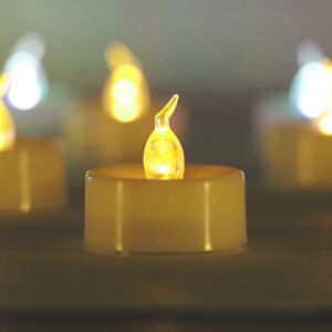 Durawell Mini Flickering LED Candle Lights, Battery Operated Flameless Tea Light for Proposal, Wedding and Holiday Decoration (24 Pack)