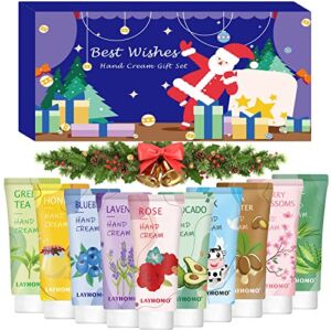 Hand Cream Gift Set for Women,Hand Lotion for Dry Cracked Hands,Moisturizing Body Lotion With Vitamin E,Natural Plant Fragrance Travel Size Mini Lotion Bulk Employee/Teacher Christmas Gifts 10 Pack