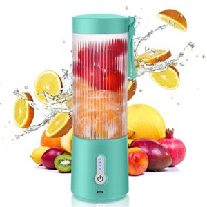 PIPIMOO Portable Personal Size Blender – 15.2Oz USB Rechargeable 4000mAh Mini Blender | Shakes and Smoothies with 6 Blades Juicer Cup | BPA-Free Food Mixer for Travel Home Sports Outdoors (Blue)