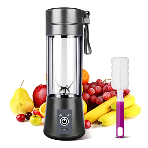 Portable Blender, Ksera Smoothie Juicer Cup, Mini Personal Blender for Smoothies and Shakes- Six Blades in 3D, 380ml, 13oz USB Rechargeable Home Travel Blender Handheld Fruit Juicer (Black) | The Storepaperoomates Retail Market - Fast Affordable Shopping