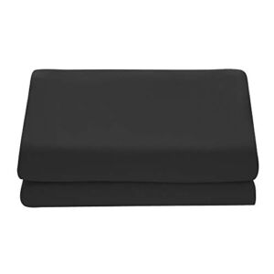 Comfy Basics 1-Piece Ultra Soft Flat Sheet – Elegant, Breathable, Black, Twin Size Top Sheet