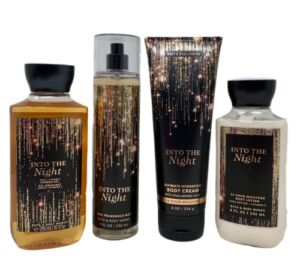 Bath and Body Works INTO THE NIGHT – Deluxe Gift Set Body Lotion – Body Cream – Fragrance Mist and Shower Gel – Full Size