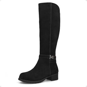 Comfy Moda Winter Boots For Women Waterproof Snow, Knee High Boots Women, Nicole, Suede Leather, Black, Size 9