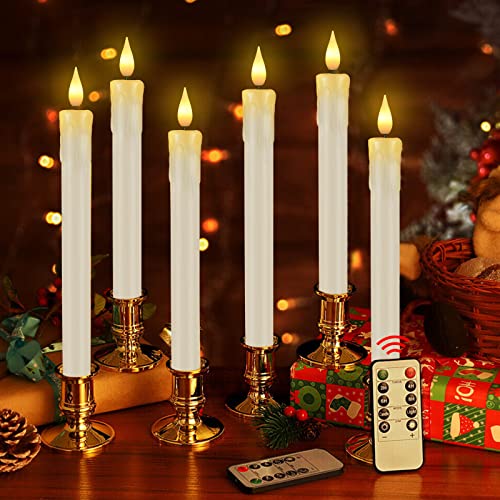 8 Pack Flameless Taper Candles Christmas Decorations LED Candle Battery Operated Candle Real Wax Christmas Window Candles 3D Wick Flickering Flameless Candles Light 2 Remote & Control Timer (Ivory) | The Storepaperoomates Retail Market - Fast Affordable Shopping