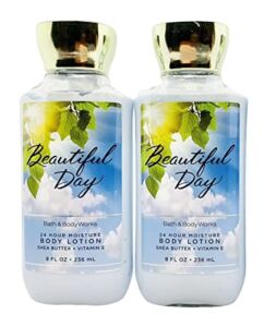 Bath and Body Works Super Smooth Body Lotion Sets Gift For Women 8 Oz -2 Pack (Beautiful Day)