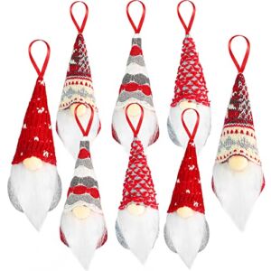 Qi propitious 8 Piece Christmas Gnome Decorations Handmade Christmas Tomte Gnomes Ornaments Suitable for Hanging Christmas Tree Fireplace Home Decor