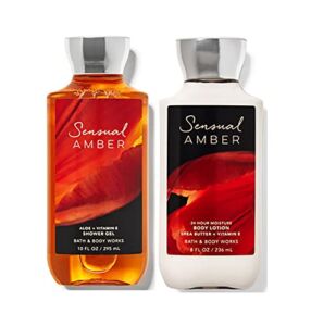 Bath and Body Works Sensual Amber Signature Collection Body Lotion and Shower Gel Gift Set (Sensual Amber)