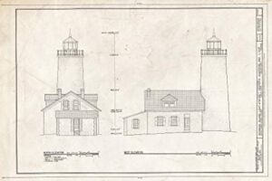 Historic Pictoric : Blueprint HABS WIS,2-LPOIT.V,3A- (Sheet 2 of 5) – Michigan Island Light Station, Keeper’s Quarters & Lighthouse, La Pointe, Ashland County, WI 24in x 16in