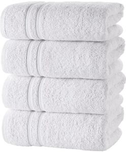 Hammam Linen White Hand Towels 4-Pack – 16 x 30 Turkish Cotton Premium Quality Soft and Absorbent Small Towels for Bathroom