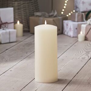 Lights4fun, Inc. 12″ x 5″ TruGlow Battery Operated Flameless LED Ivory Wax Chapel Pillar Candle with Remote Control