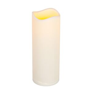 Everlasting Glow LED Indoor/Outdoor Candle With Timer, Bisque, 8″ Tall X 3″ Diameter