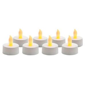 Inglow by Sterno Home Flameless Tea Light Candle, 100 Hours of Run Time, Battery Operated, 8-Pack, White