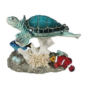 Comfy Hour Ocean Voyage Collection Resin 5″ Marine Animals Coral Sea Turtle Clownfish Desktop Decoration