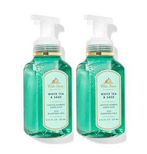 Bath and Body Works White Tea & Sage Gentle Foaming Hand Soap 8.75 Ounce 2-Pack (White Tea & Sage)