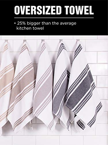 Dish Towels Dual Purpose Reversible, 100% Absorbent Cotton, Kitchen Towels Set of 3 Striped, 17″ x 30″, 3-Pack Almond All-Clad Textiles | The Storepaperoomates Retail Market - Fast Affordable Shopping