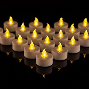 Tea Lights Candles: LED Tea Lights Candles Battery Operated Candles Lamp Realistic and Bright Flickering Holiday Gift Long Lasting 100+ Hours for Seasonal & Festival Celebration