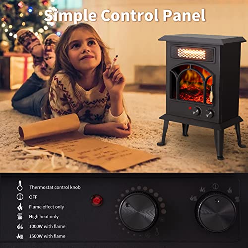 WEWARM Electric Fireplace Heater ,22.4″ Freestanding Infrared Quartz Stove Heater with Realistic Flame, Overheat Protection Fireplace for Indoor Use，1000W/1500W | The Storepaperoomates Retail Market - Fast Affordable Shopping
