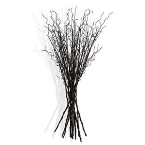 Floerve 12 Pcs Artificial Curly Willow Branches Plants Decorative Brown Twig Stems Spray 30″ Tall for Vase DIY Crafts Wedding Floral Arrangement Home Decor Indoor