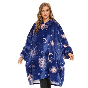 Venustas Wearable Blanket Hoodie, Oversized Sherpa Hooded Blanket Sweatshirt, Super Warm and Cozy Hoodie Blanket for Women Men Adults