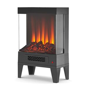 Selectric 750W/1500W Electric Fireplace Stove with Remote Control,24” Freestanding Digital Fireplace Heater with 3-Sides Realistic Flame for Indoor Use, Overheating and Tip-Over Safety Protection