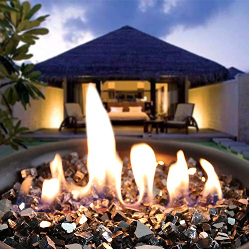 Black Fire Glass, 10 Pounds of ½ In. Premium Tempered Fire Pit Glass, Reflective Fireglass for Fire Pit, Fire Table, Fireplace, Natural Gas and Propane, Fire Glass Pellets Rocks, High Luster Glass | The Storepaperoomates Retail Market - Fast Affordable Shopping