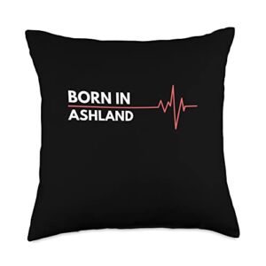 Made In Ashland Oregon Co. Inc. Born in Ashland Oregon Birth City Hometown Pride Throw Pillow, 18×18, Multicolor