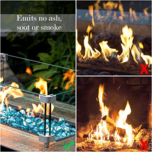 GASPRO 20 Pound Fire Glass Diamonds 1 Inch, Fire Pit Glass Rocks for Gas Fireplace and Fire Pit, Caribbean Blue, High Luster | The Storepaperoomates Retail Market - Fast Affordable Shopping