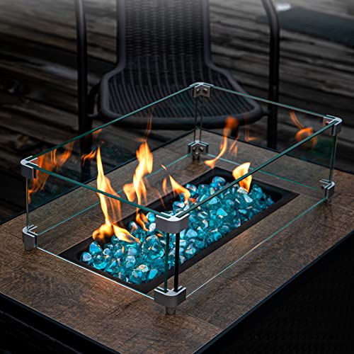 GASPRO 20 Pound Fire Glass Diamonds 1 Inch, Fire Pit Glass Rocks for Gas Fireplace and Fire Pit, Caribbean Blue, High Luster | The Storepaperoomates Retail Market - Fast Affordable Shopping