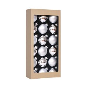 18PCS 1.8inch(45mm) Christmas Ball Ornaments for Christmas Decorations, Glass Ball Present for Xmas Trees and Wedding Party, Xmas Tree Decorations Set(Silver)
