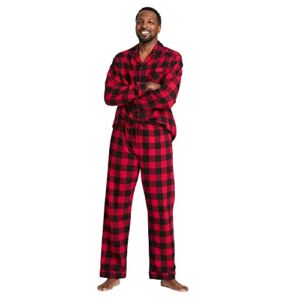 Wondershop Men’s Plaid Flannel Pajama Set – (Red, Large)