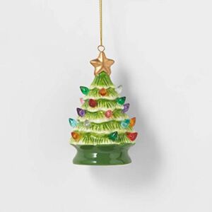 Wondershop Ceramic Christmas Tree Lighted Ornament Retro Lit (Green)