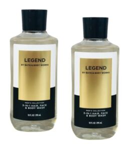 Bath and Body Works For Men 3-in-1 Hair, Face & Body Wash – Value Pack lot of 2 – Full Size (Legend)